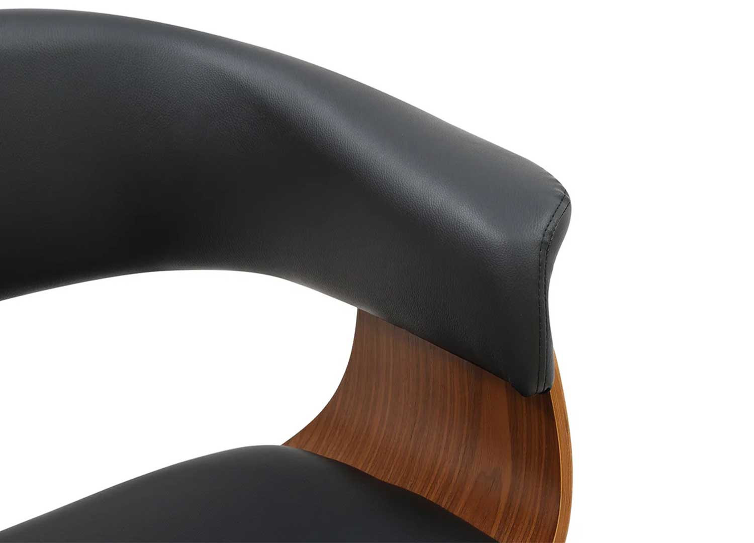 Chaise rétro design noir et noyer Oliver