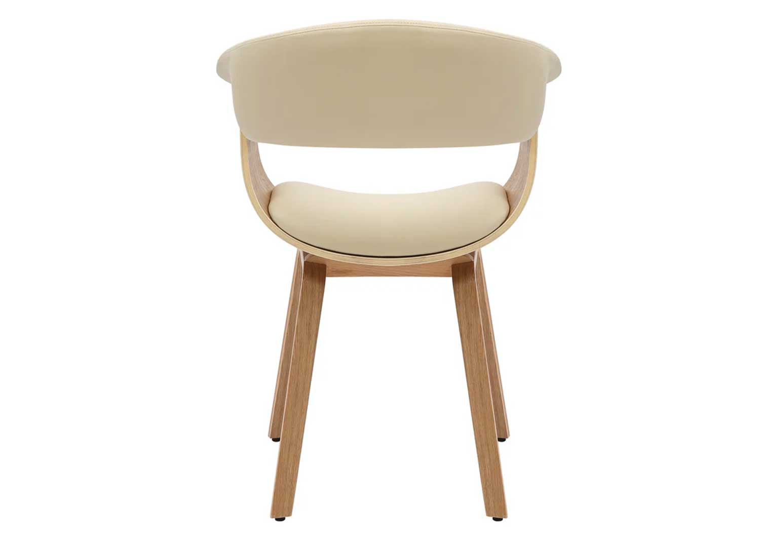 Chaise rétro moderne beige et chêne clair Oliver