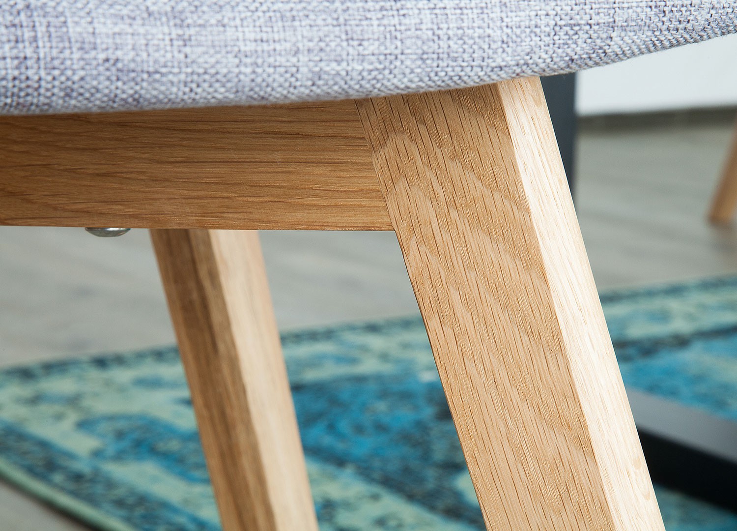 Chaise tissu gris avec accoudoirs