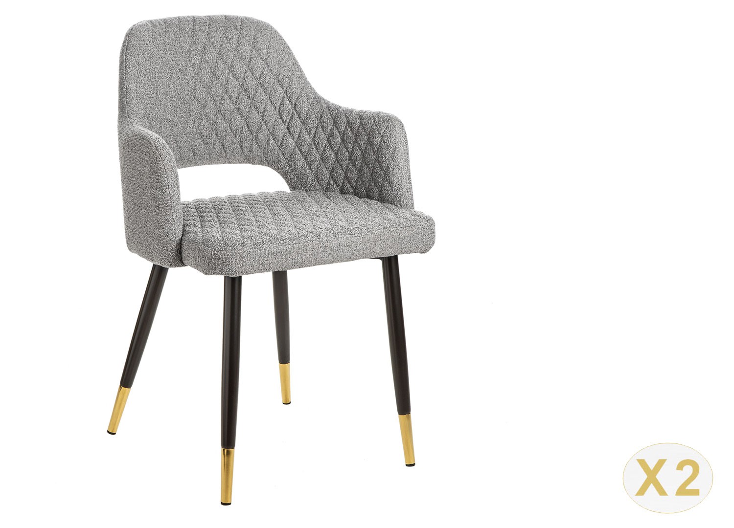 Chaise tissu gris clair de salle à manger moderne