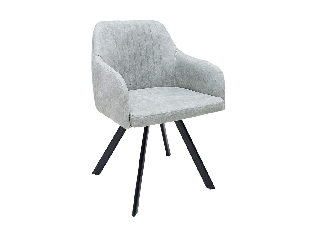 Chaise vintage avec accoudoirs et pieds métal noir