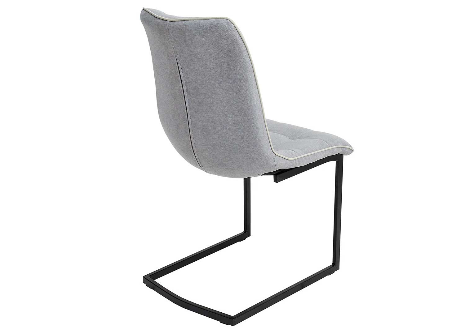 Chaises cantilever tissu gris clair Lily