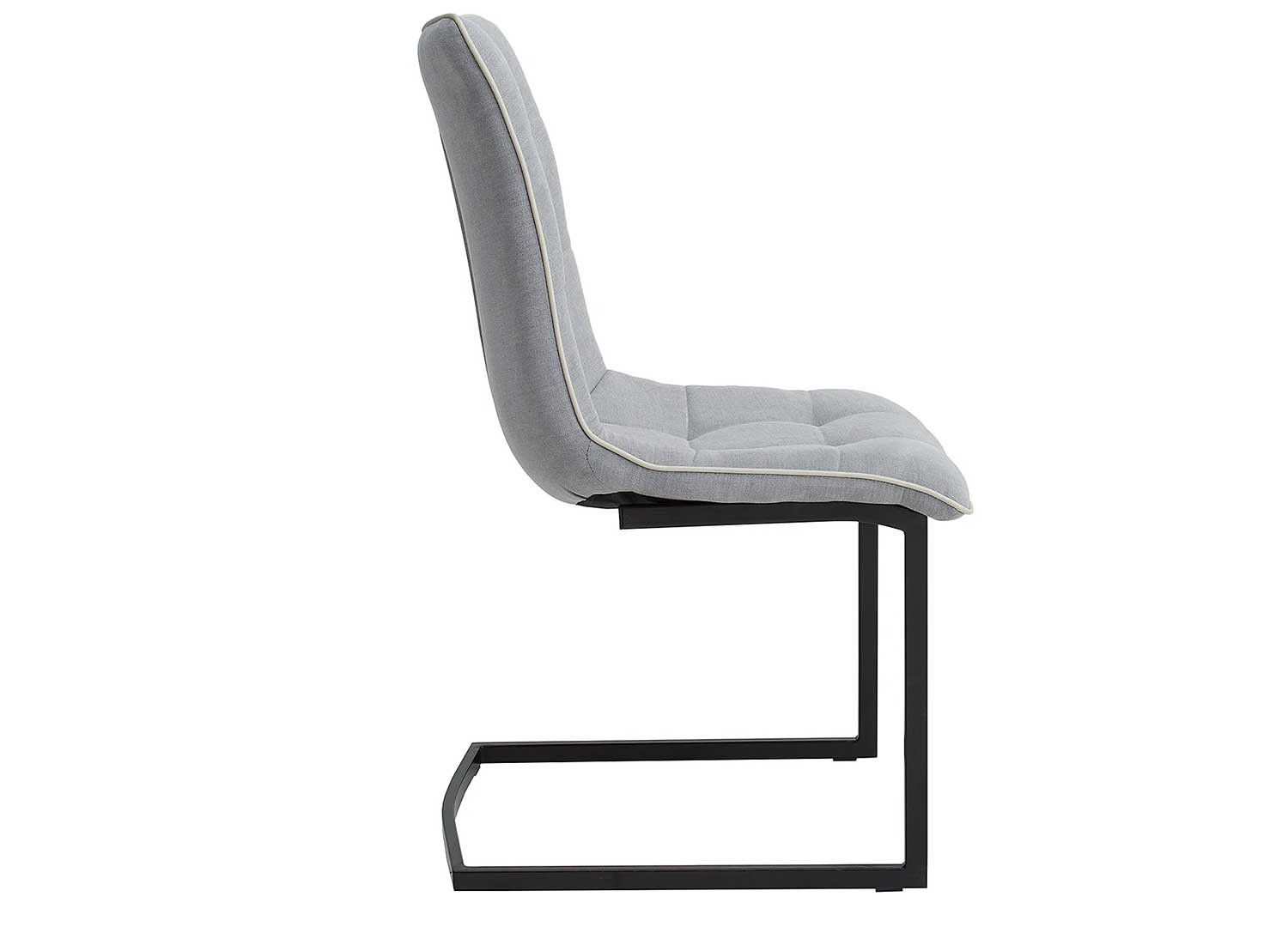 Chaises cantilever tissu gris clair Lily
