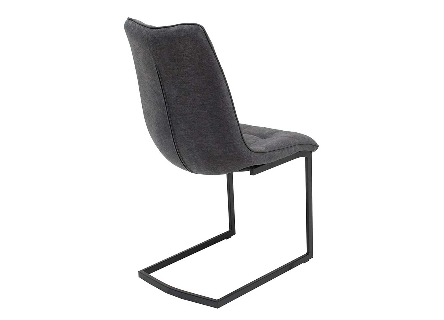 Chaises cantilever tissu gris foncé Lily