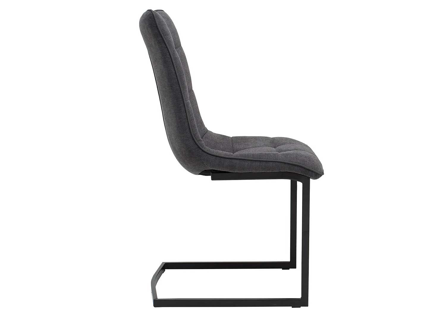 Chaises cantilever tissu gris foncé Lily