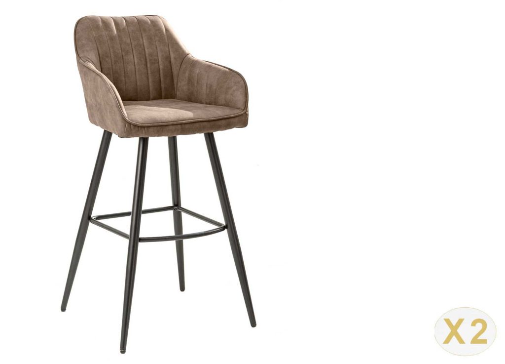 Chaises de bar couleur taupe vintage