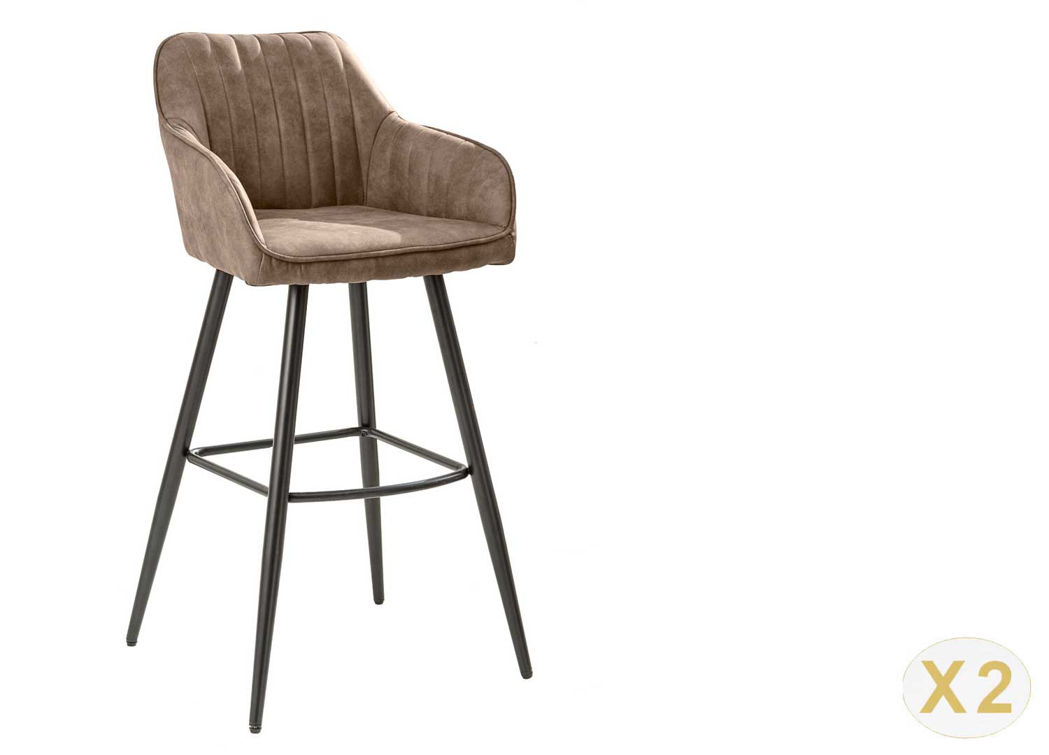 Chaises de bar couleur taupe vintage