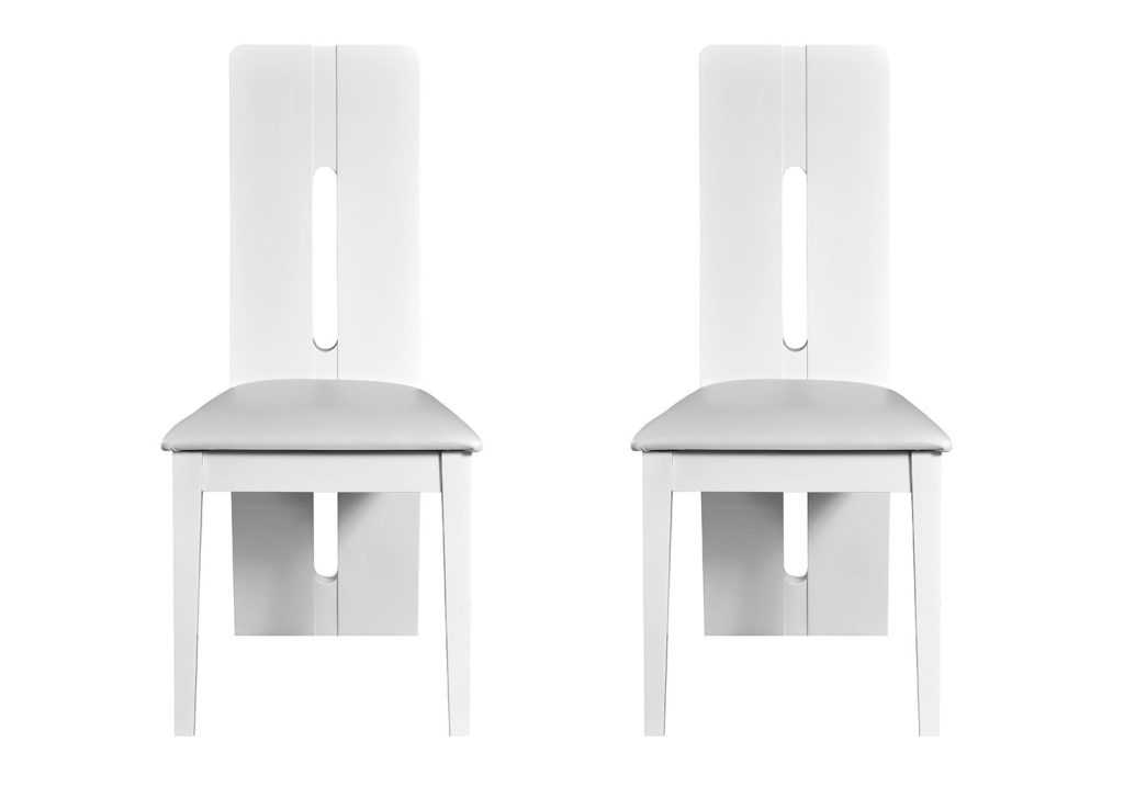 Chaises de repas design blanc laqué