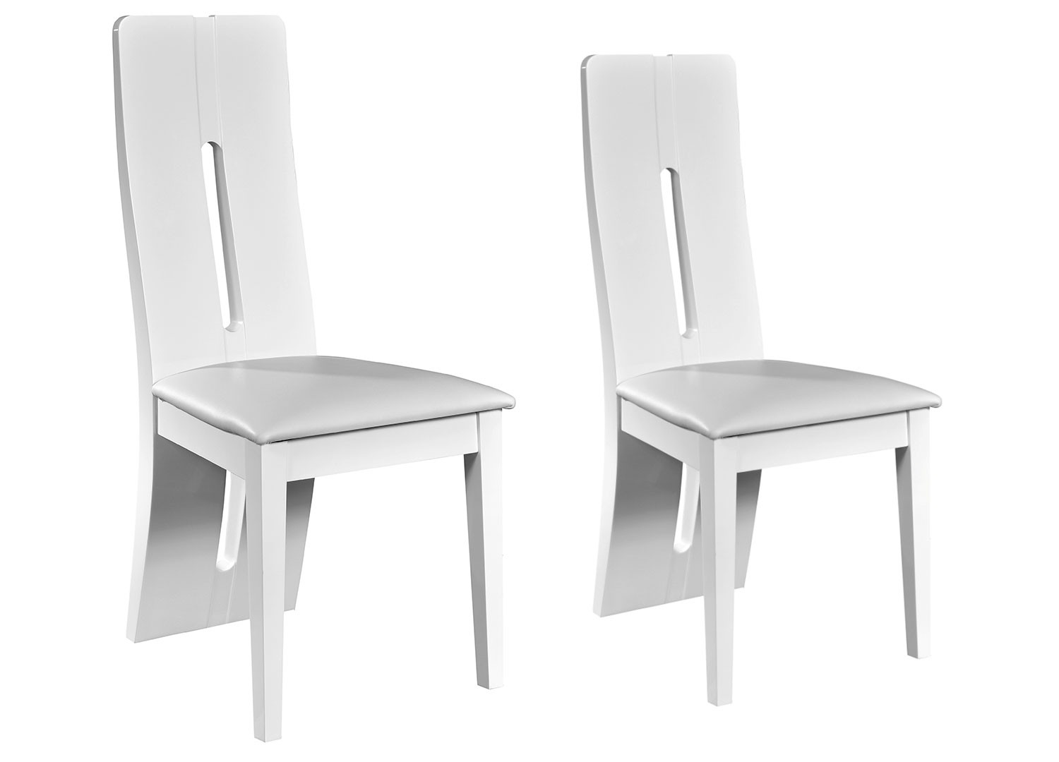 Chaises de repas design blanc laqué