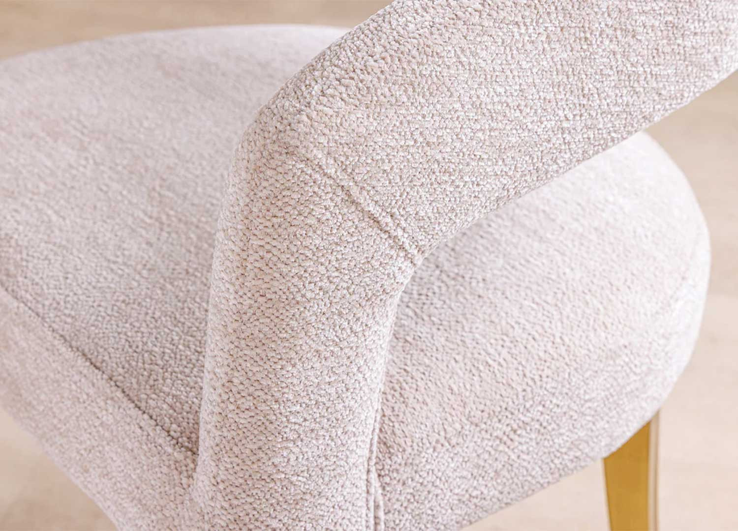 Chaises de salle à manger beige et doré Giada