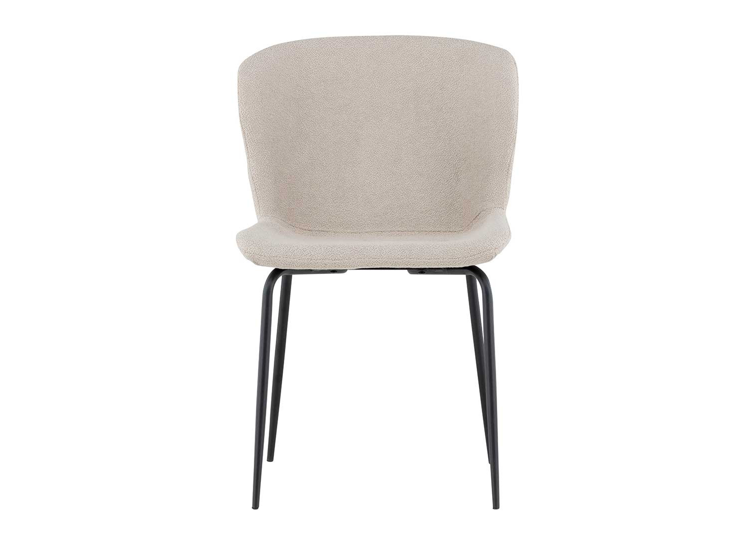 Chaises design en tissu bouclé beige