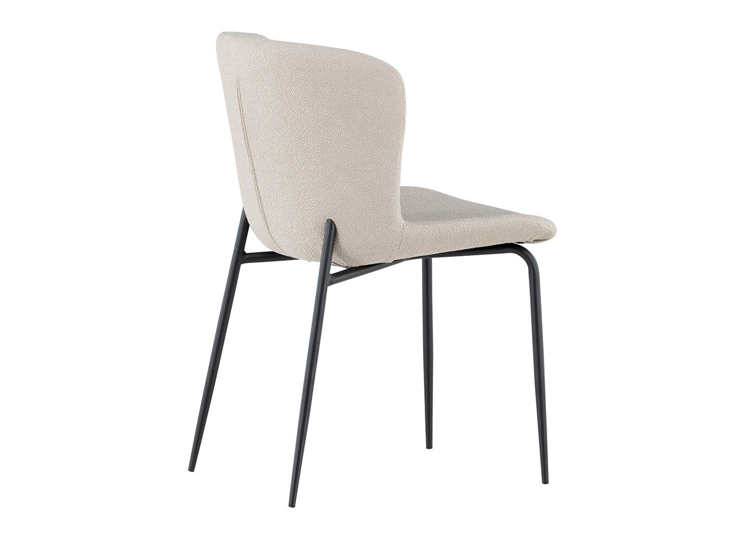 Chaises design en tissu bouclé beige