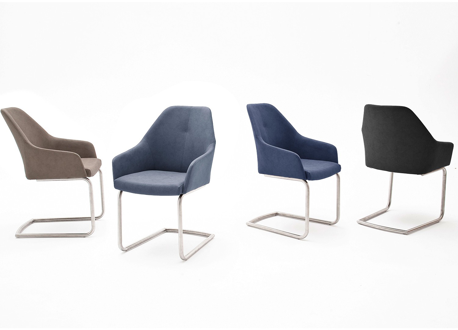 Chaises design simili cuir pied traineau