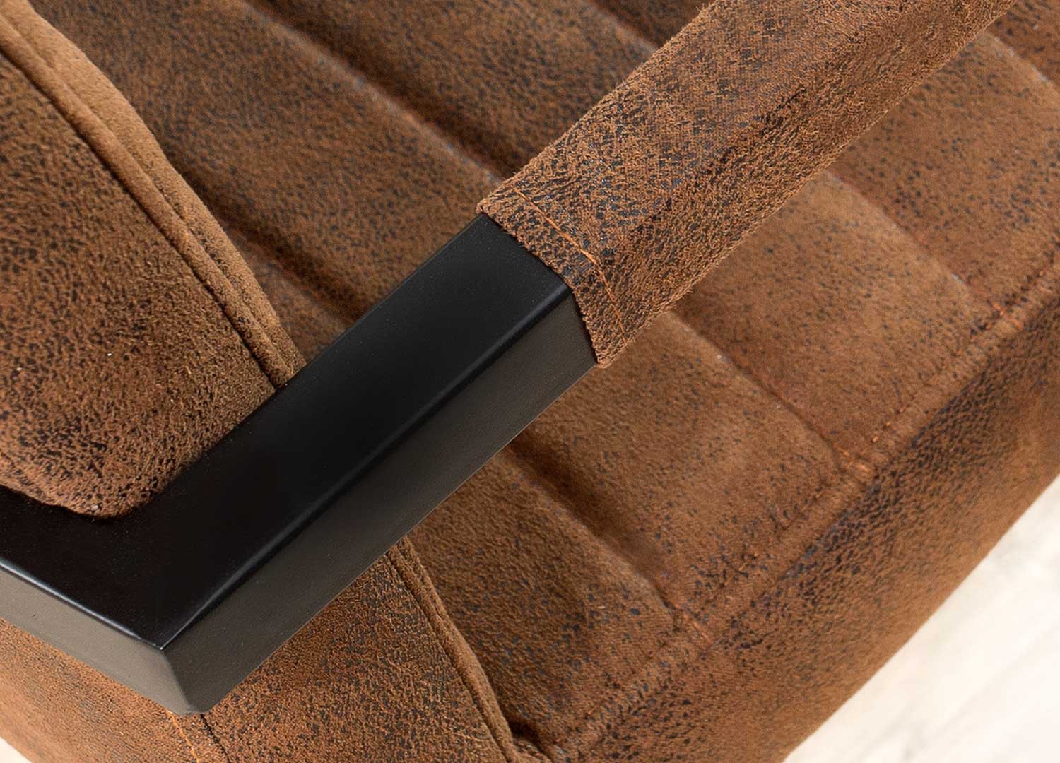 Chaise en porte-à-faux microfibre marron antique