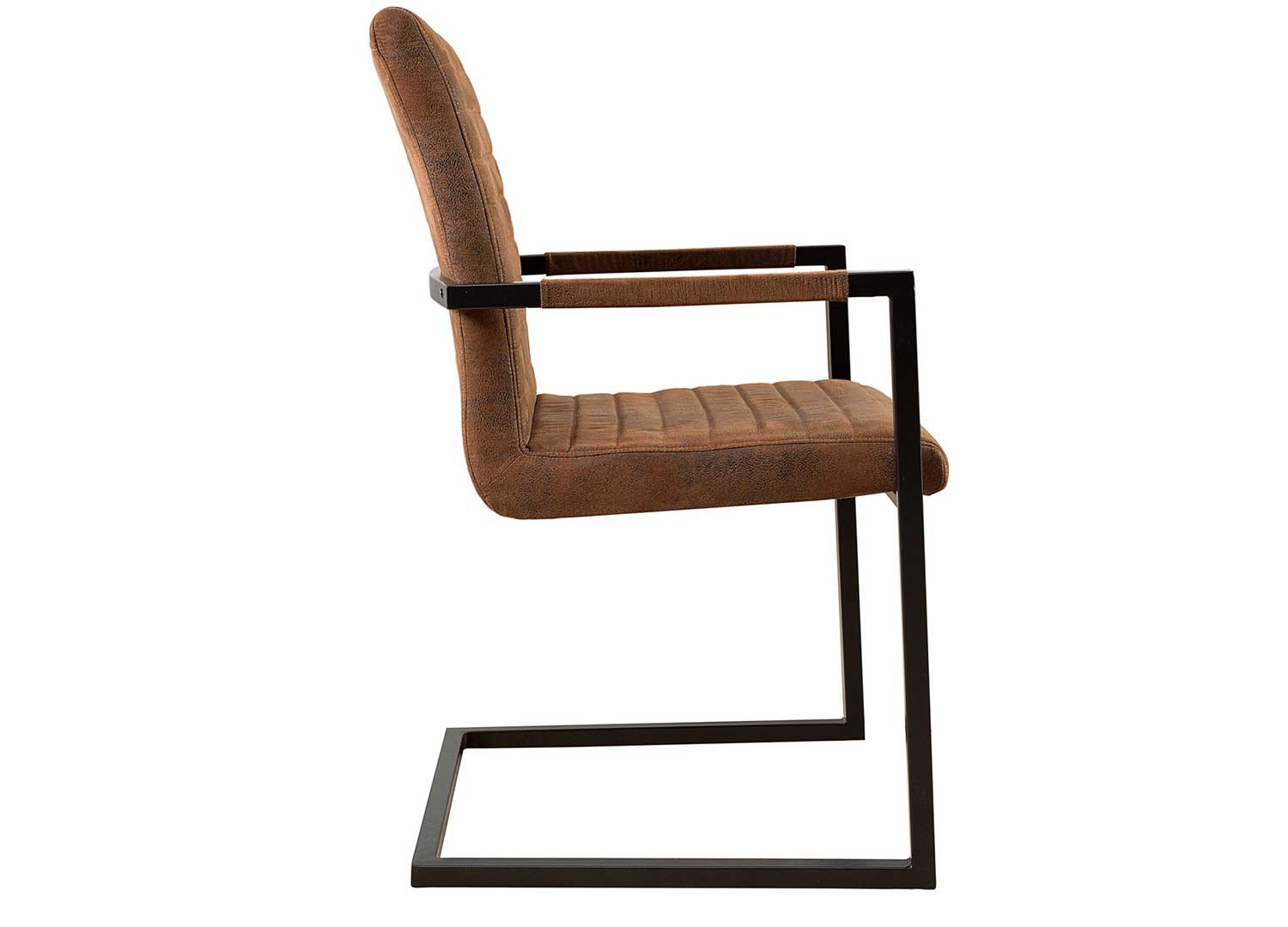 Chaise en porte-à-faux microfibre marron antique