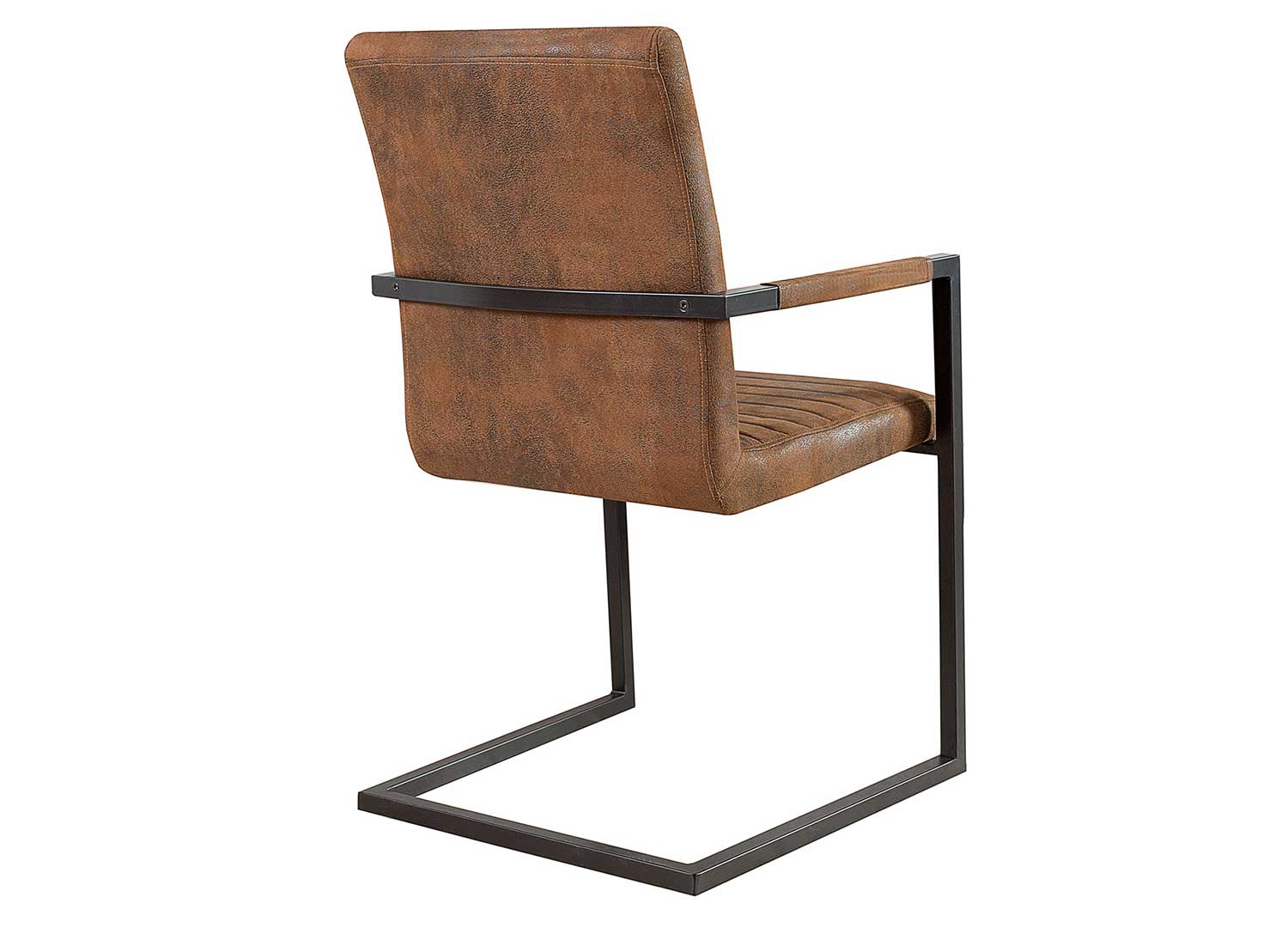 Chaise en porte-à-faux microfibre marron antique