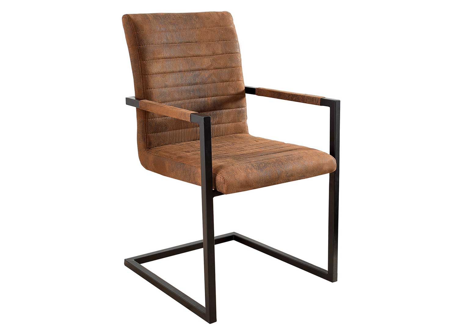 Chaise en porte-à-faux microfibre marron antique