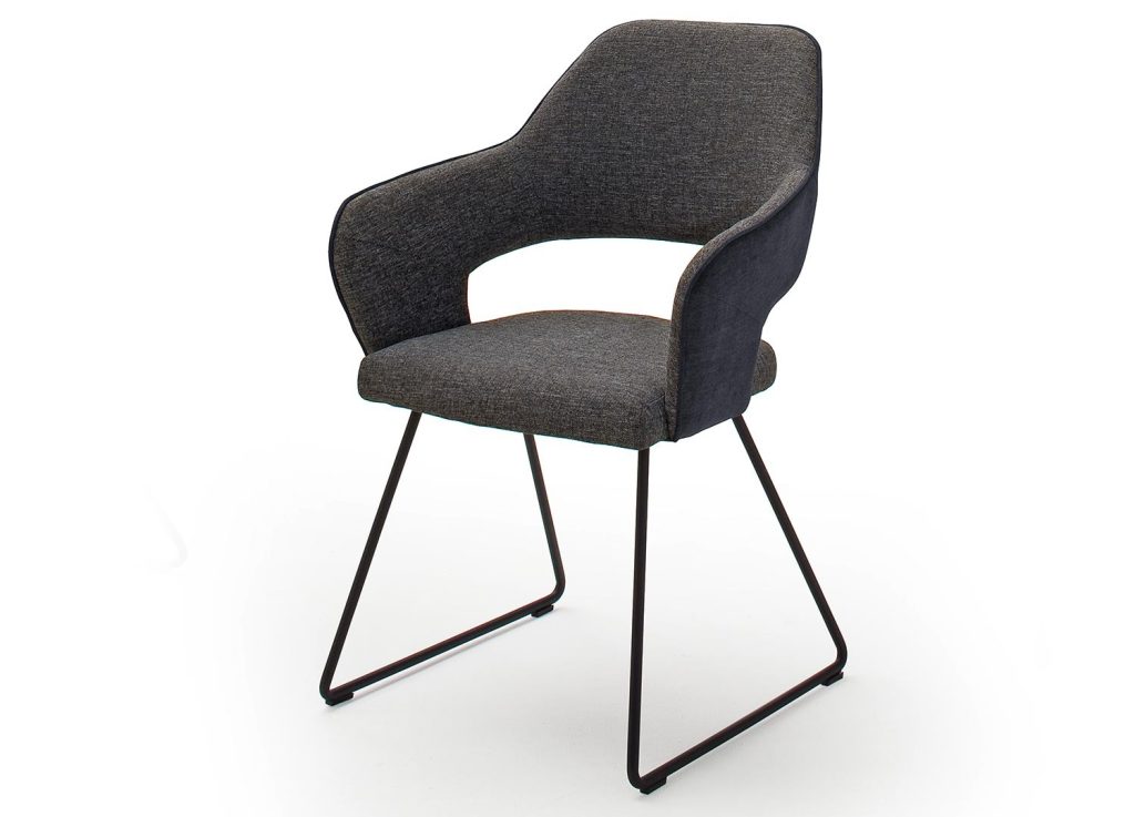 Chaises modernes avec accoudoirs pied luge