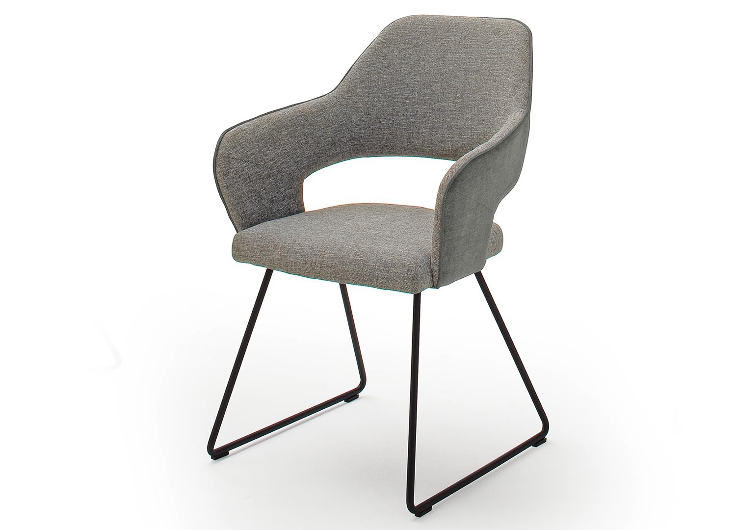 Chaises modernes avec accoudoirs pied luge
