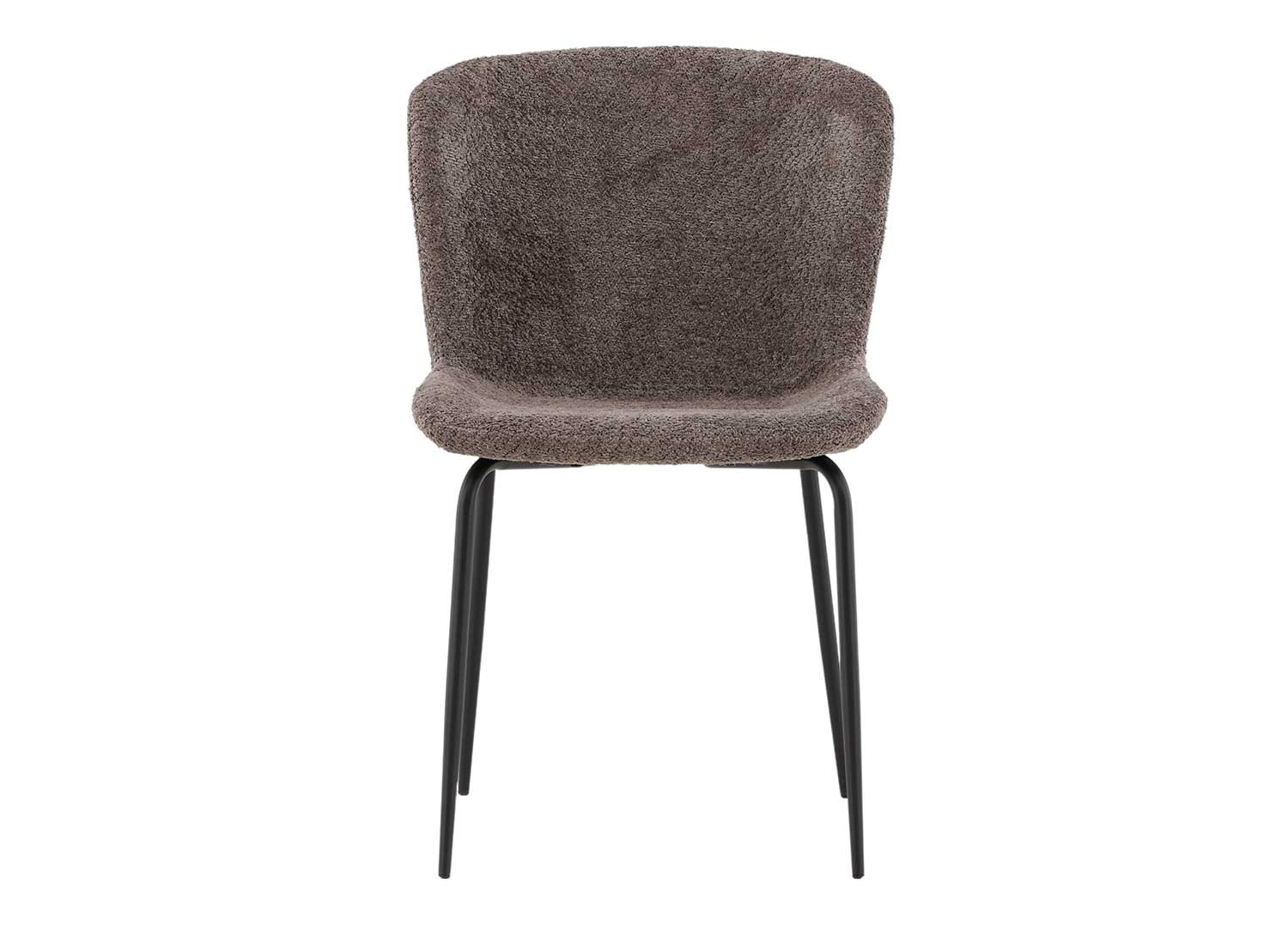 Chaises modernes en tissu bouclé gris marron