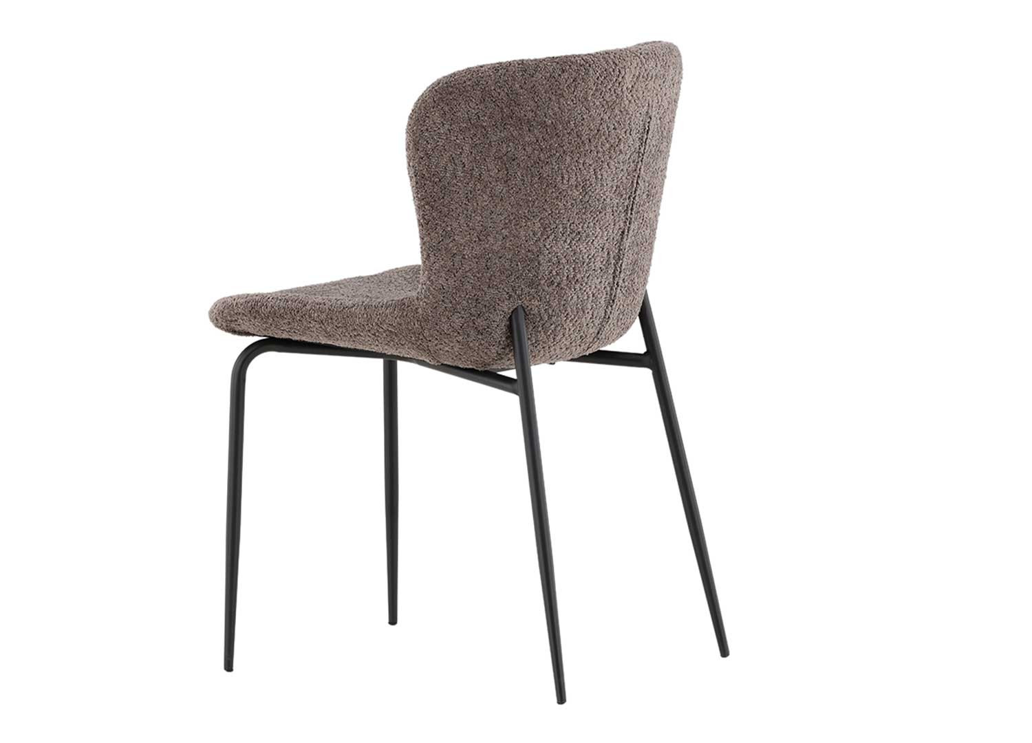 Chaises modernes en tissu bouclé gris marron