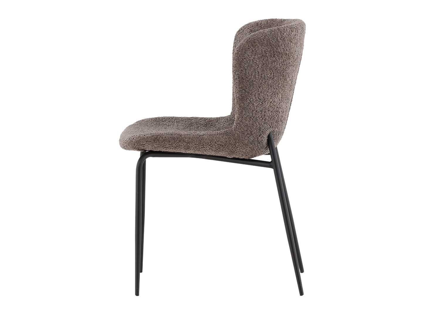 Chaises modernes en tissu bouclé gris marron