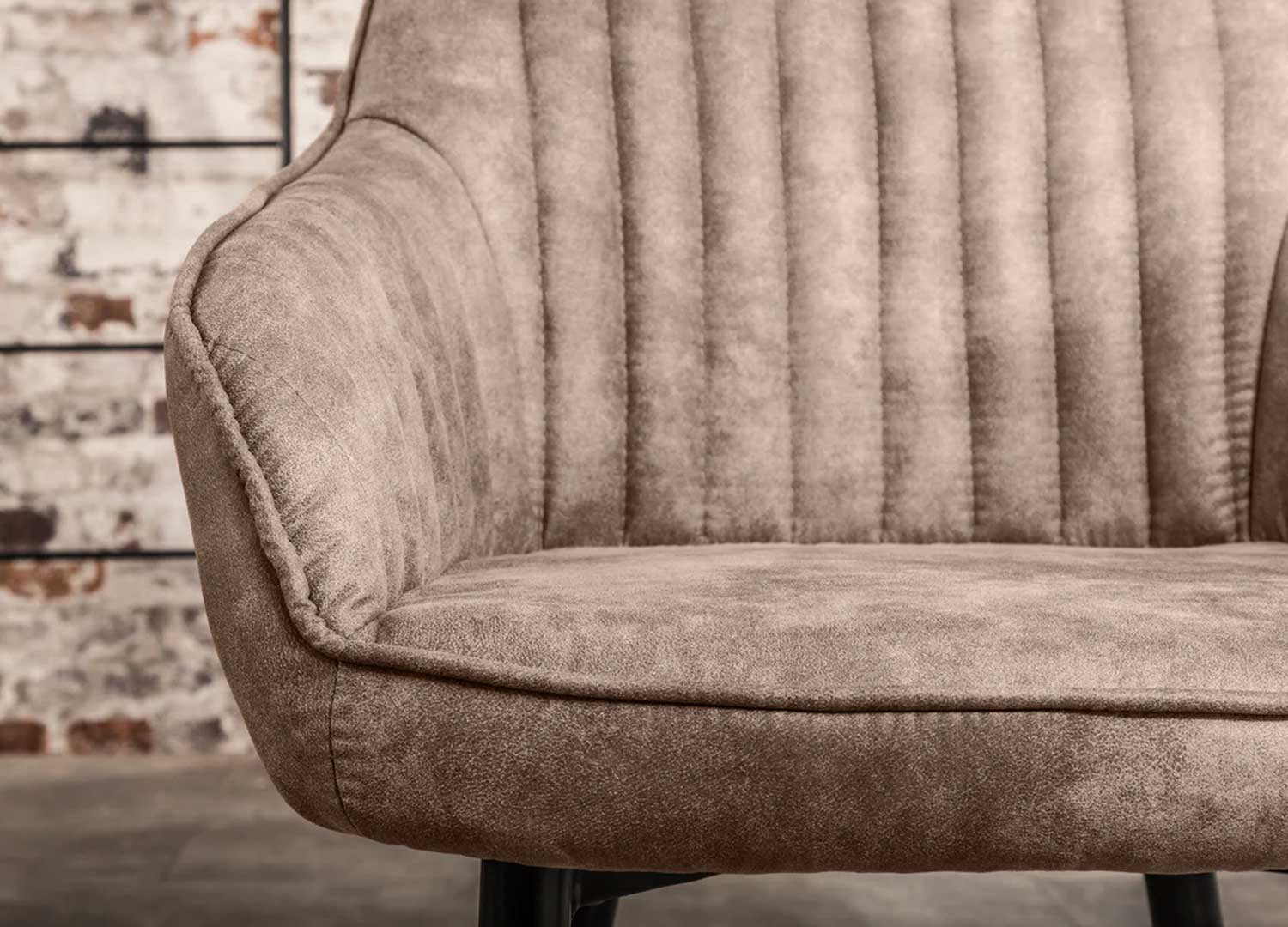 Chaises modernes microfibre taupe Issa