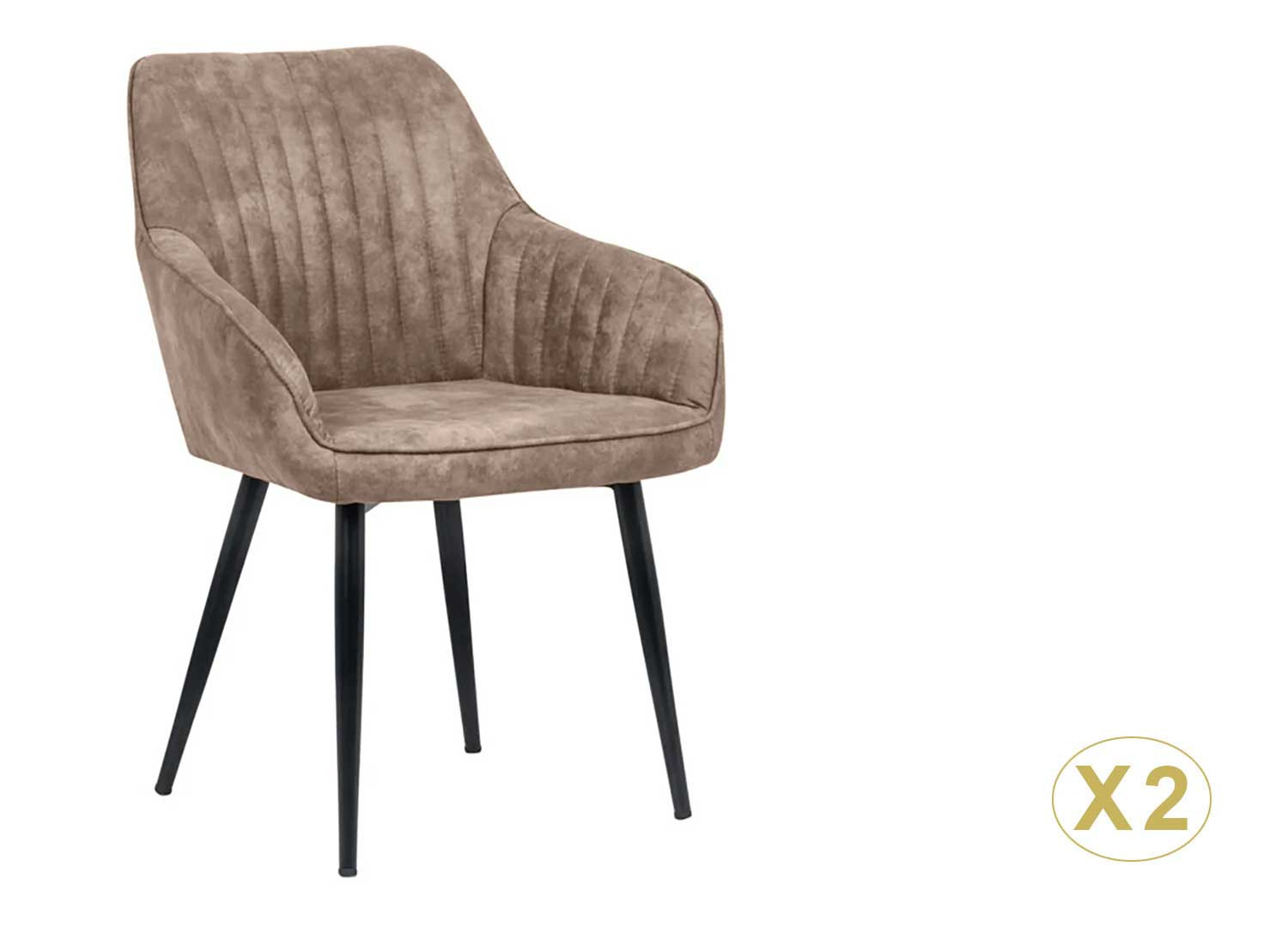 Chaises modernes microfibre taupe Issa
