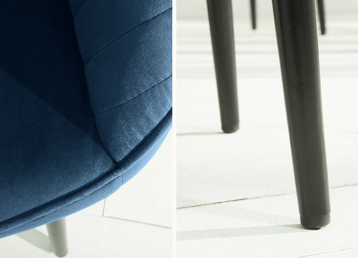 Chaises modernes velours bleu roi