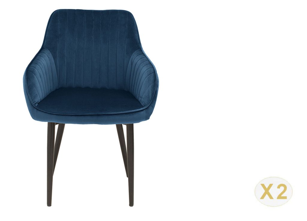 Chaises modernes velours bleu roi
