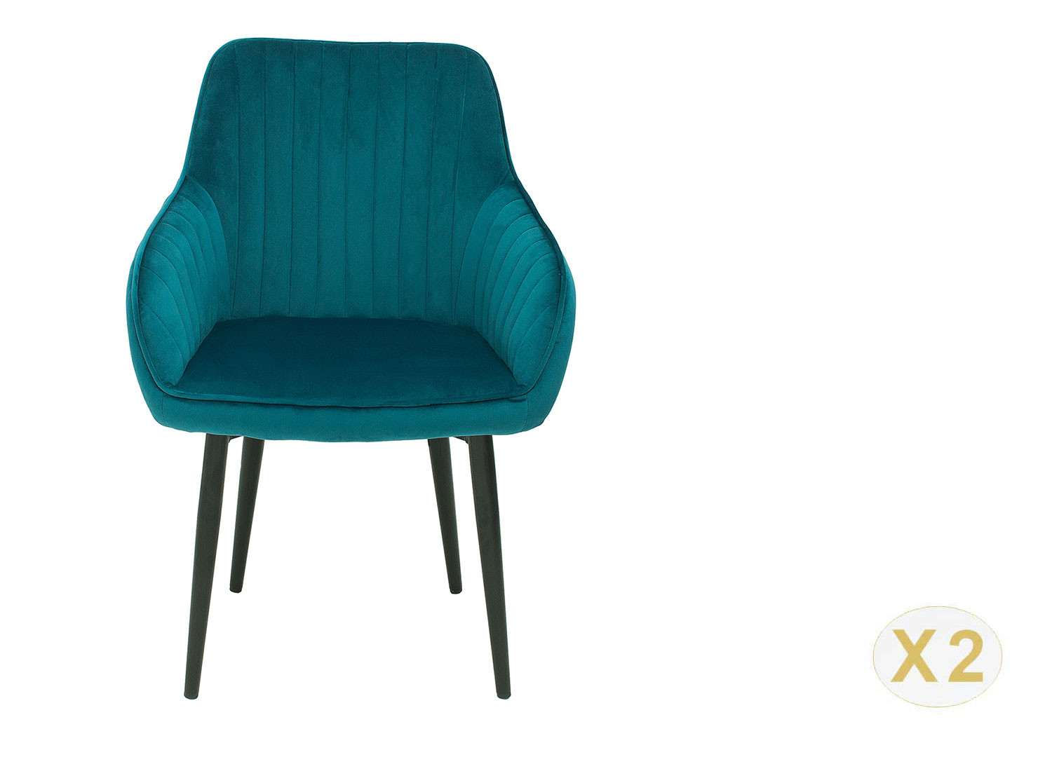 Chaises modernes velours bleu turquoise