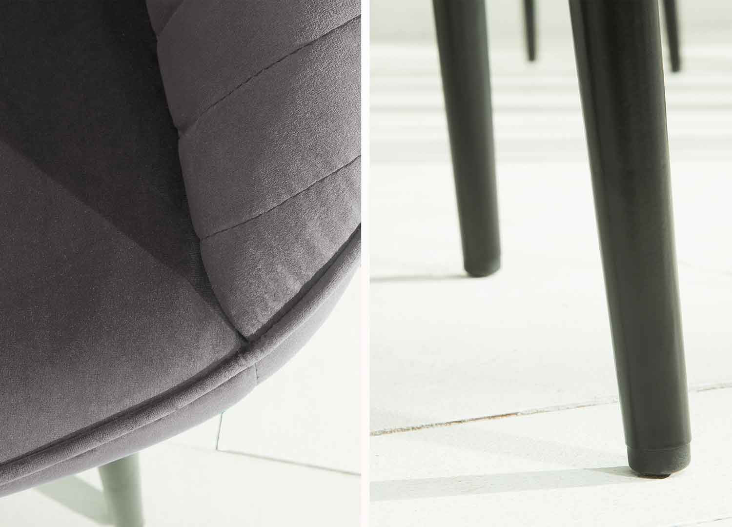 Chaises modernes velours gris