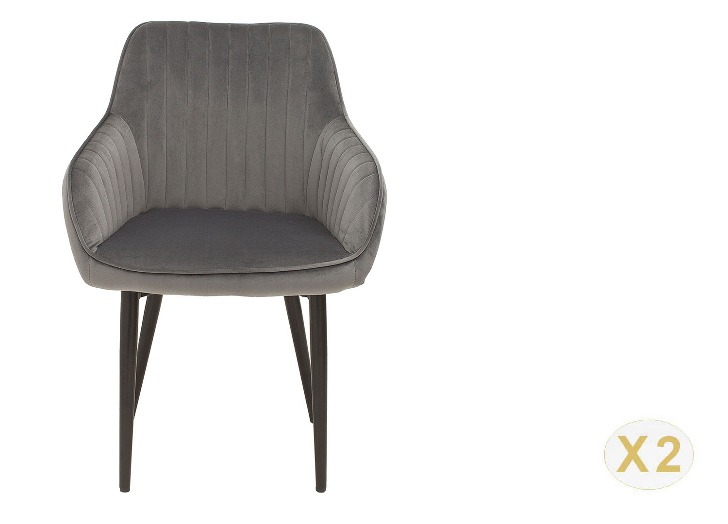 Chaises modernes velours gris
