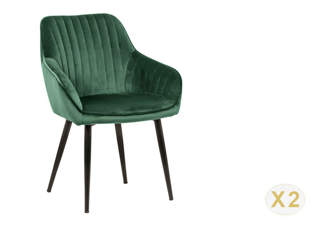 Chaises modernes velours vert