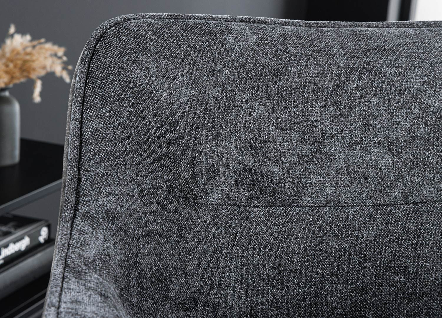 Chaises pivotantes tissu et velours gris foncé