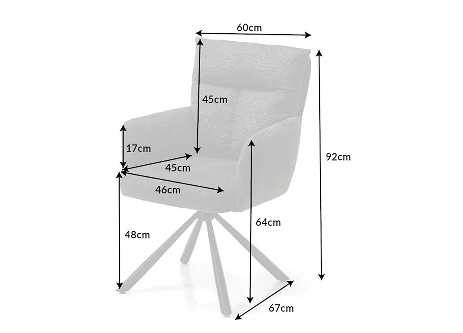Chaises rotatives grise avec accoudoirs
