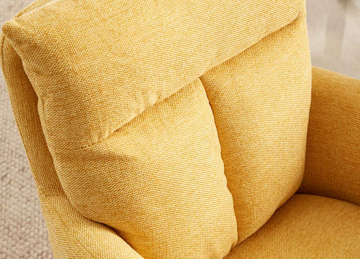 Chaises rotatives jaune avec accoudoirs