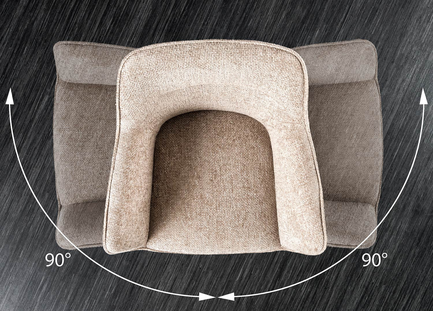 Chaises rotatives tissu et velours beige