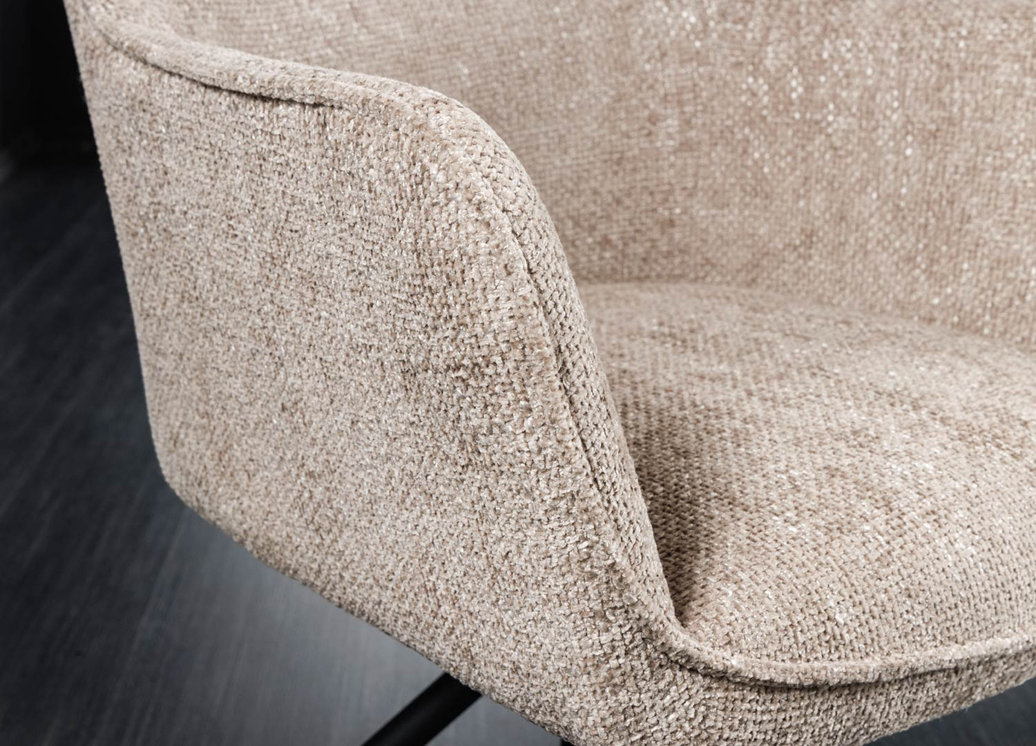 Chaises rotatives tissu et velours beige