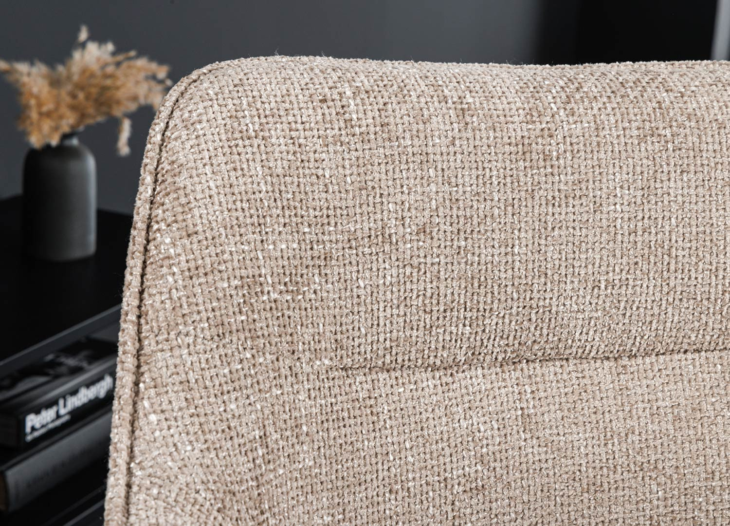 Chaises rotatives tissu et velours beige