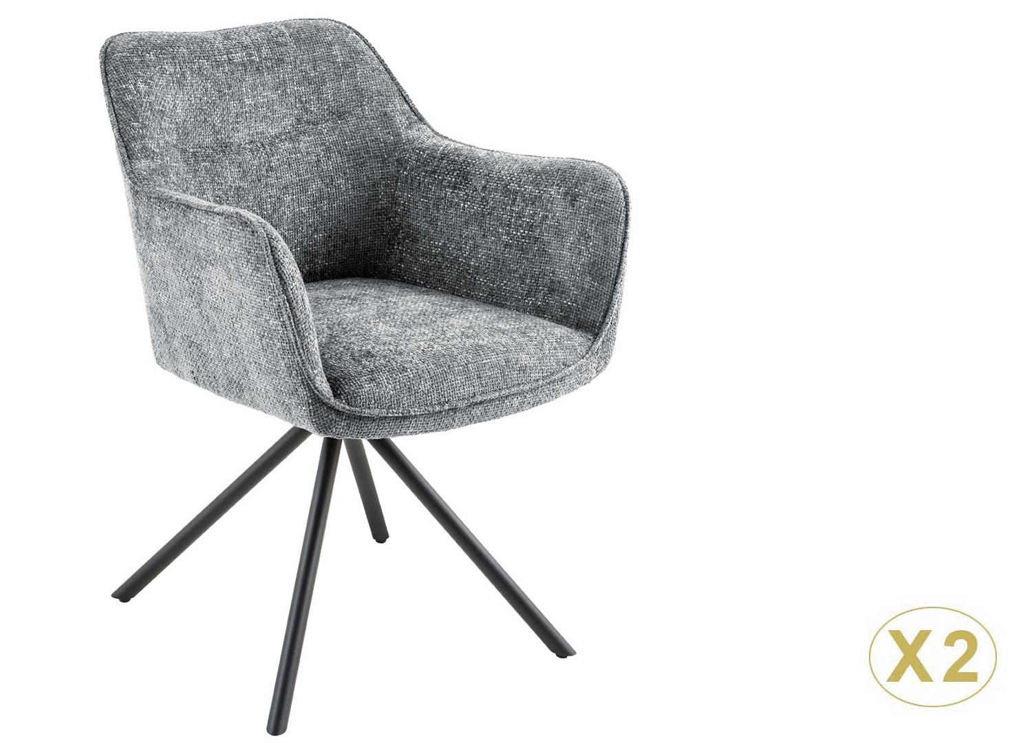 Chaises rotatives tissu gris