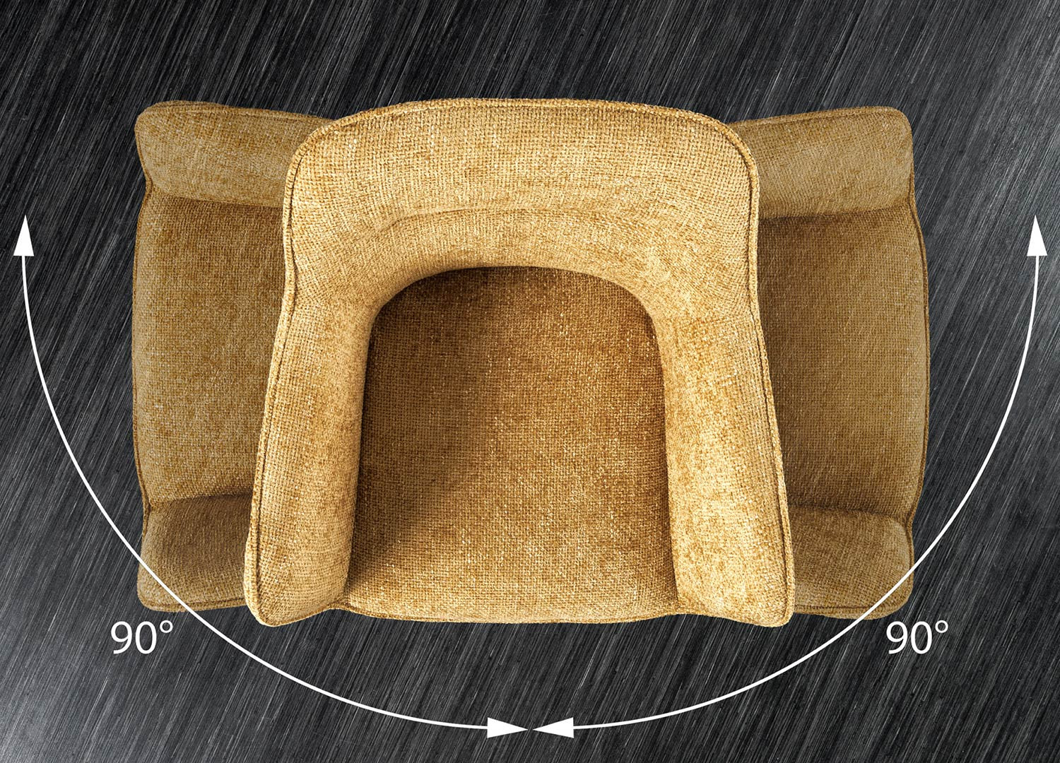 Chaises rotatives tissu jaune
