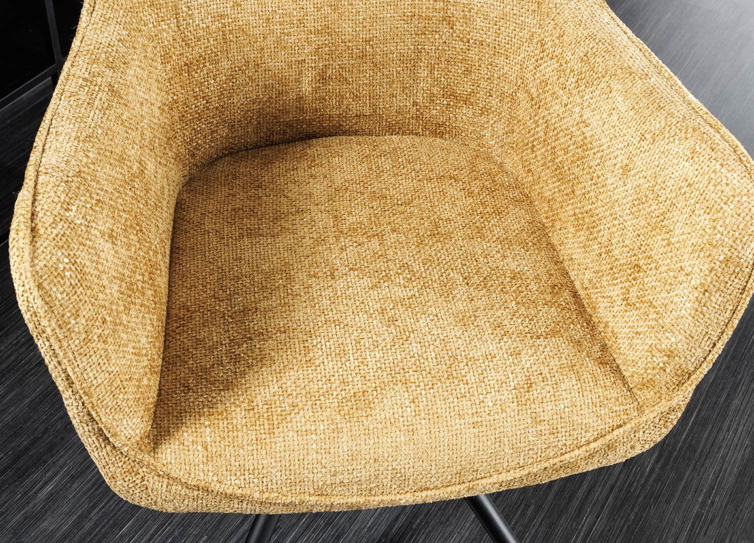 Chaises rotatives tissu jaune