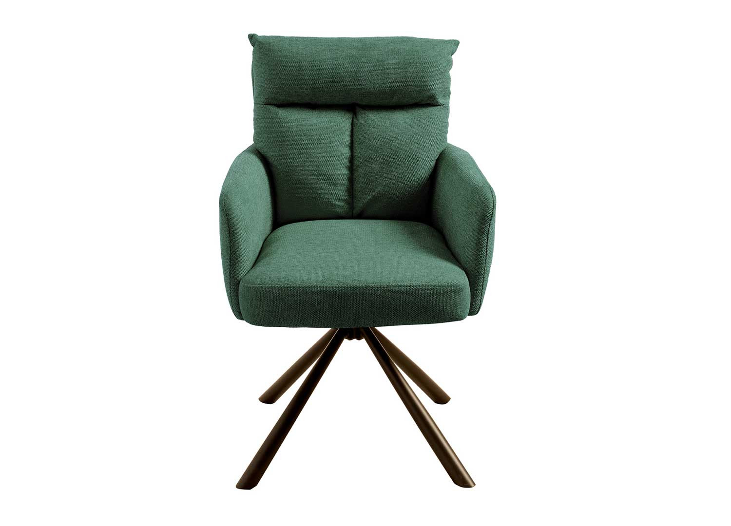 Chaises tournantes en tissu vert