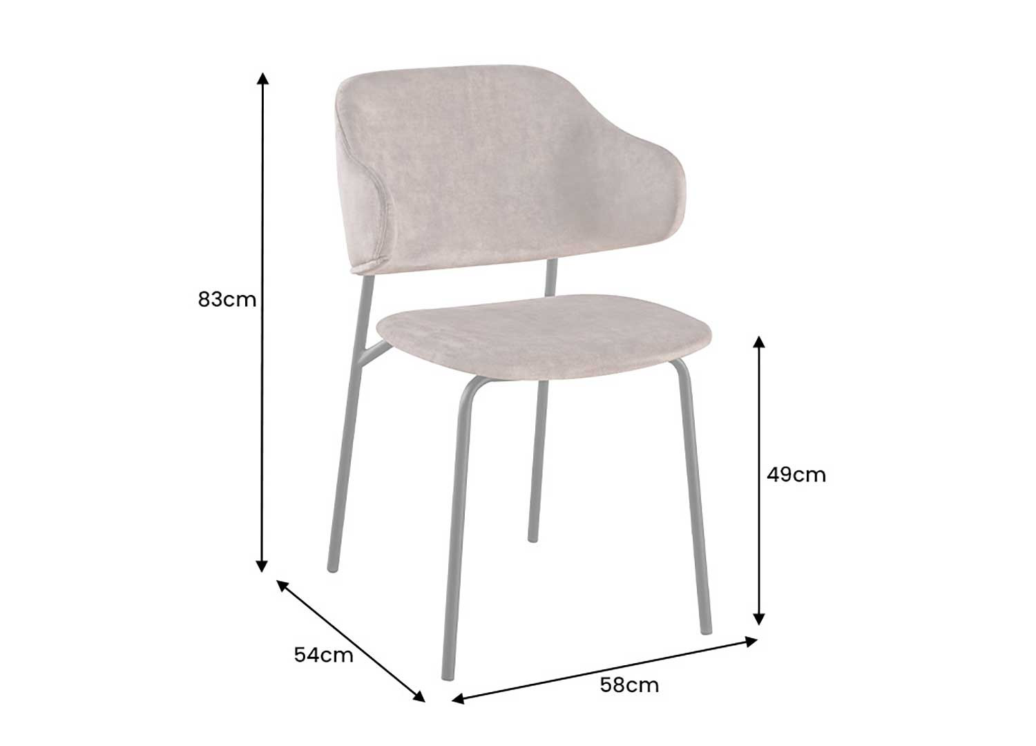 Chaises velours grège