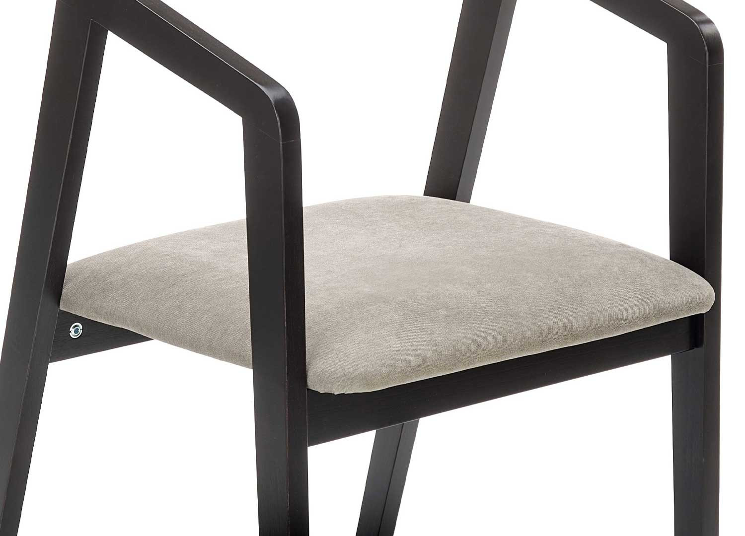 Chaises velours gris et bois