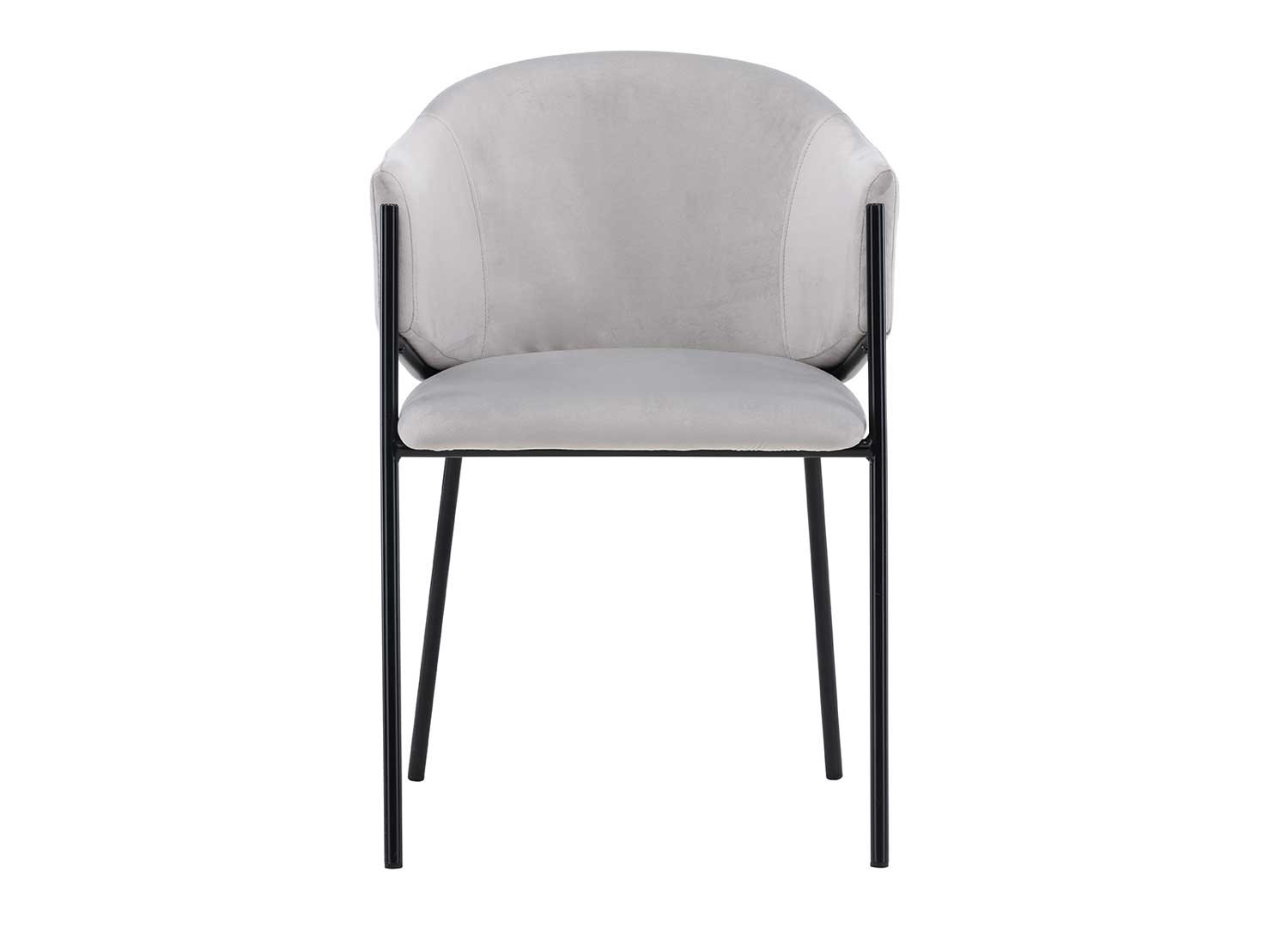 Chaises velours gris et métal noir