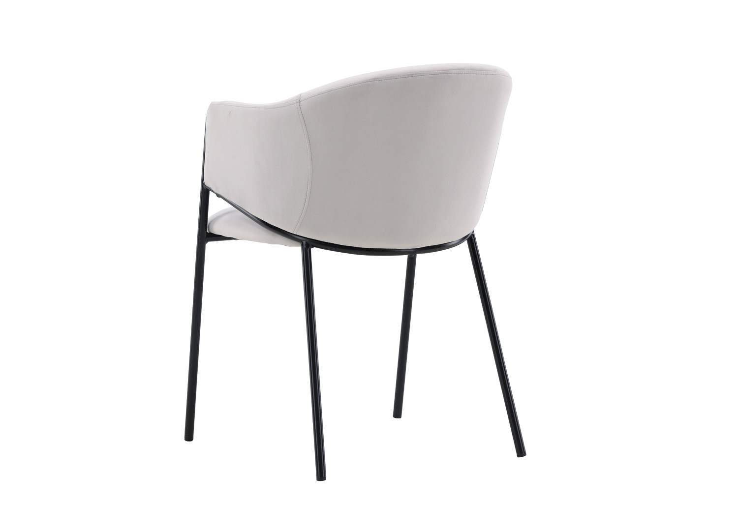 Chaises velours gris et métal noir