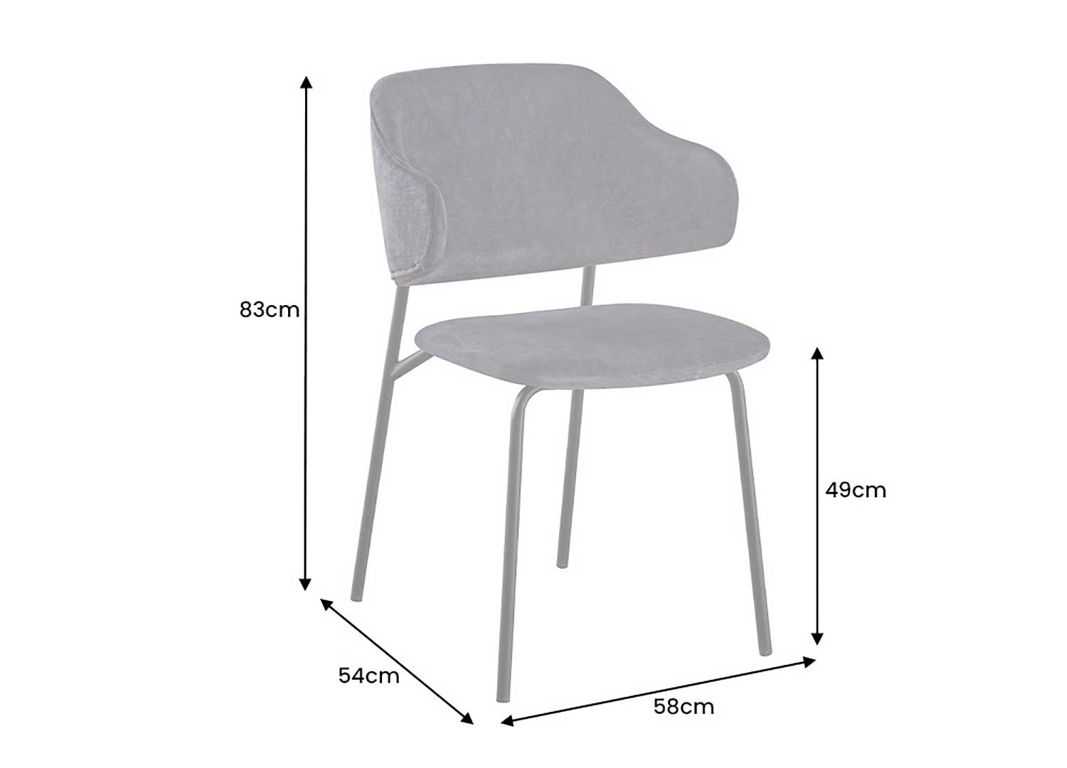 Chaises velours gris noir