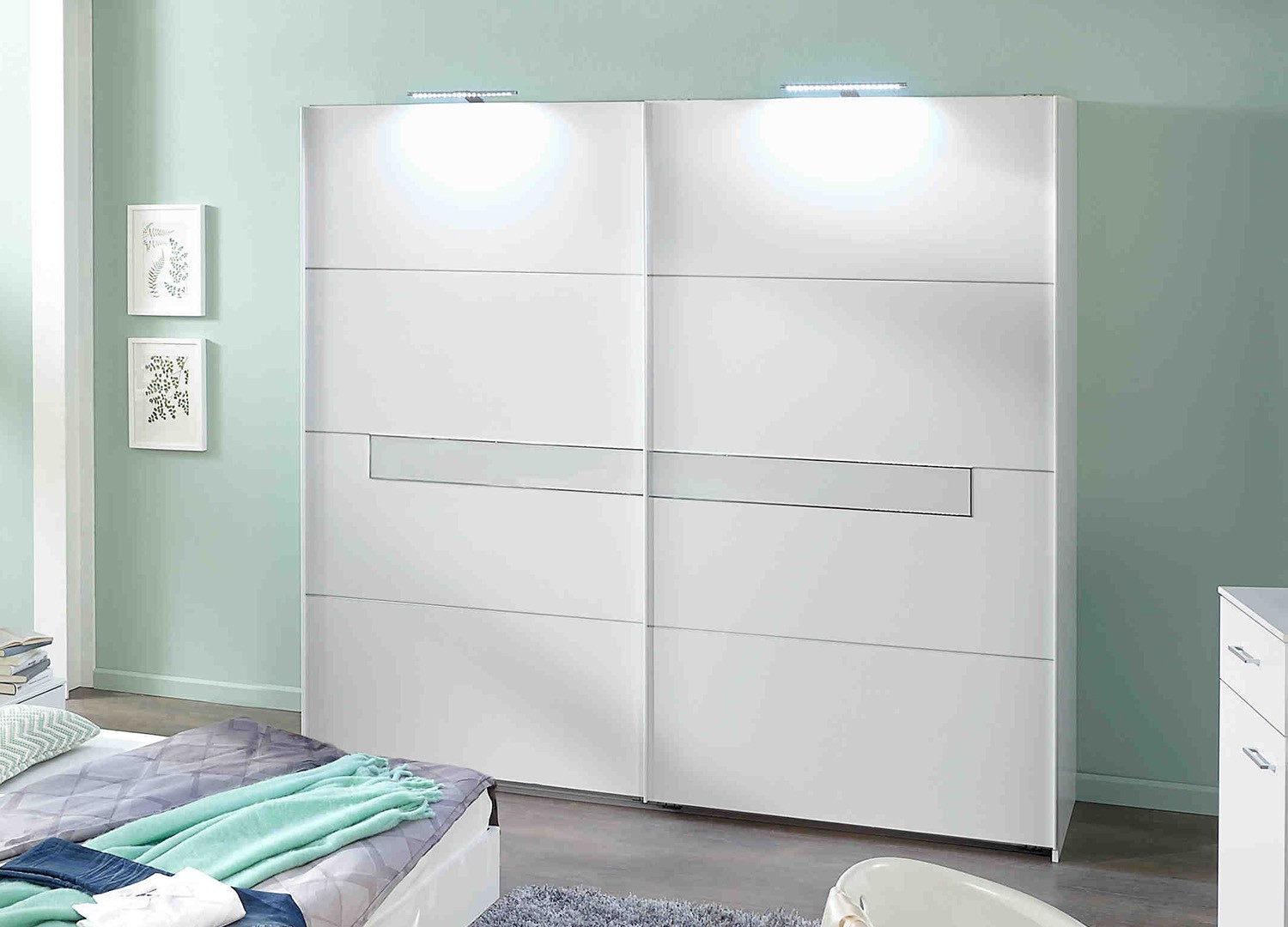 Chambre adulte complète design blanche